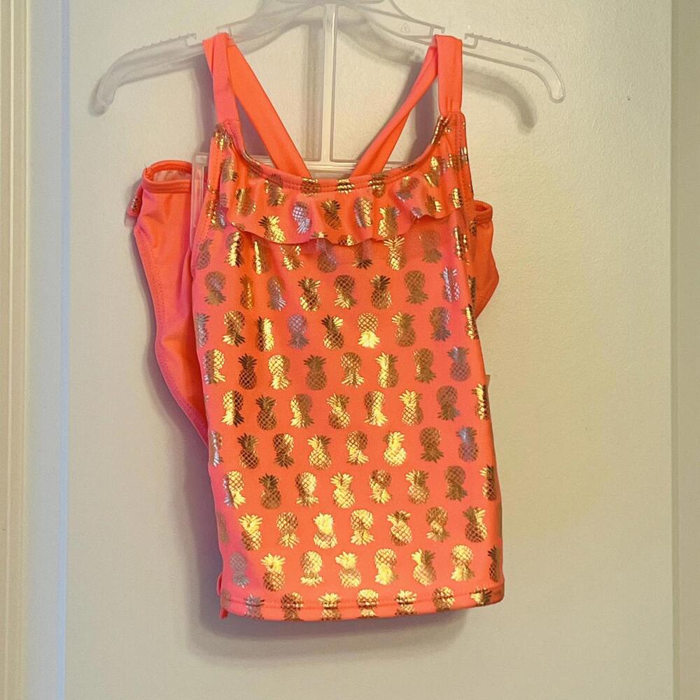 Girls' Pineapple Swimsuit Set - Ruffled Design 6-6x